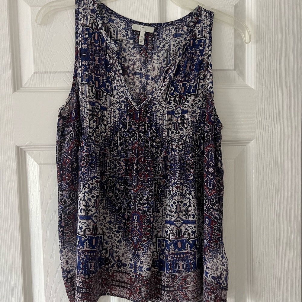 Joie, blue print tank top
